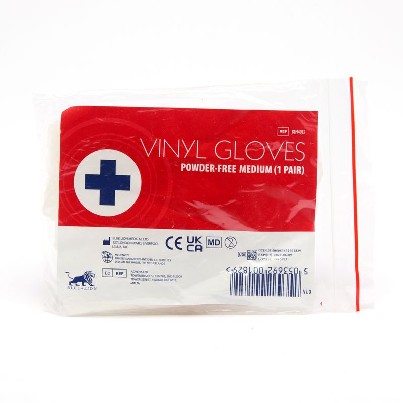 Blue Lion Powder Free Vinyl Gloves - Medium (pair)
